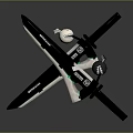 Modern Crossed Swords With Black Blades Green Luminous Accents And Decorative Hilts