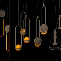 Modern Geometric Pendant Lights With Metal Finish And Various Shapes For Interior Design
