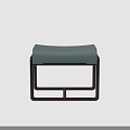 Modern Stool with Light Green Leather Cushion and Brown Metal Frame Design