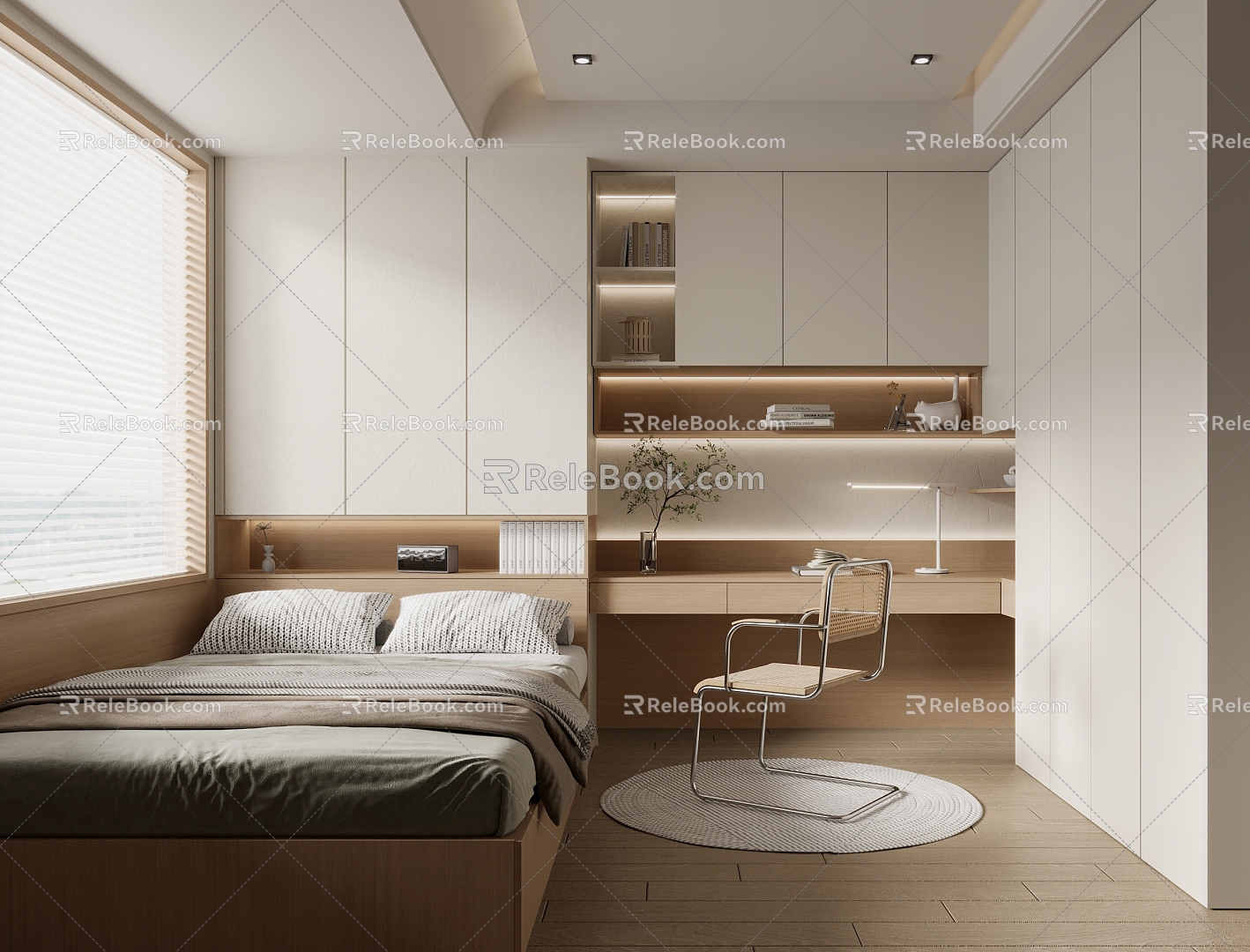 Modern Tatami Bedroom Cream Home Tatami Bedroom 3d model