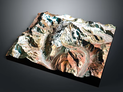 3D Mountain Landscape Model Showcasing Rocky Peaks Valleys And Natural Terrain Details 3d model