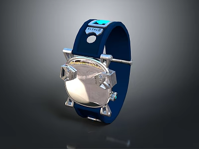 Stylish Modern Watch With Blue Strap And Silver Dial For Daily Use 3d model