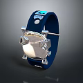 Stylish Modern Watch With Blue Strap And Silver Dial For Daily Use