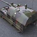 Camouflage Coated Military Warship With Naval Armament And Deck Structures