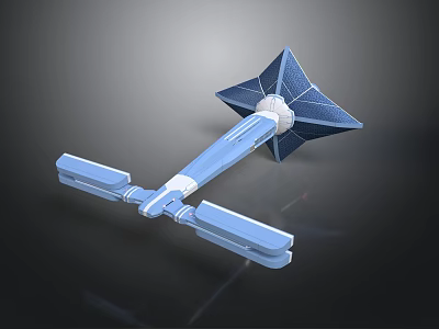 Modern Blue Star Shaped Household Cleaning Tool With Long Handle And Practical Design 3d model