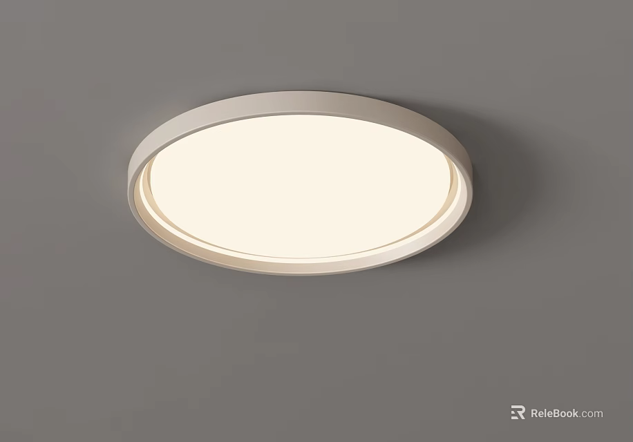 Modern Round White Ceiling Light Fixture with Bright Illumination for Home Interior 3d model 