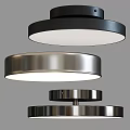 Modern Round Metallic Ceiling Lights With Black Silver Sleek Design For Home Lighting