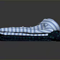 Blue And White Striped Cotton Casual Shirt Folded Neatly On Dark Surface