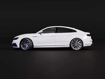 Stylish White Sedan Exterior Design With Aerodynamic Shape And Alloy Wheels 3d model