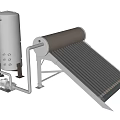 Efficient Solar Water Heater System With Storage Tank And Collector Panel 3d model