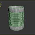 Gray Cylindrical Industrial Equipment Component With Vertical Grooves And Metallic Surface 3d model