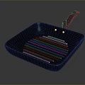 Black Square Grill Pan With Ribbed Surface And Ergonomic Handle For Daily Cooking