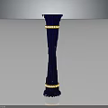 Elegant Deep Blue Decorative Column With Golden Rings And Smooth Design