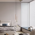 Modern Kids Room Interior Design With Bed Toys Bookshelf Round Ceiling Light And Soft Rug