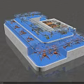 Aquarium Fish Tank Multi Tiered Display With Crabs And Transparent Lids Design