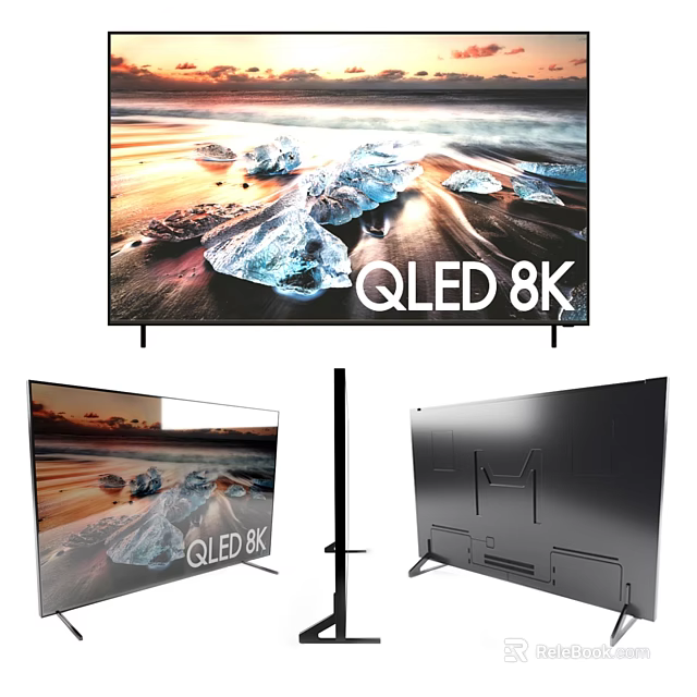 QLED 8K Television With Ultra HD Display And Sleek Modern Design Features 3d model 