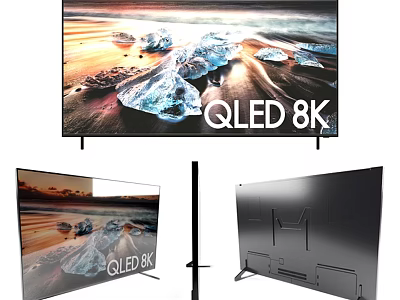 QLED 8K Television With Ultra HD Display And Sleek Modern Design Features 3d model