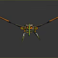 Futuristic Aircraft Model With Vibrant Orange Green Blue Accents And Unique Wing Design