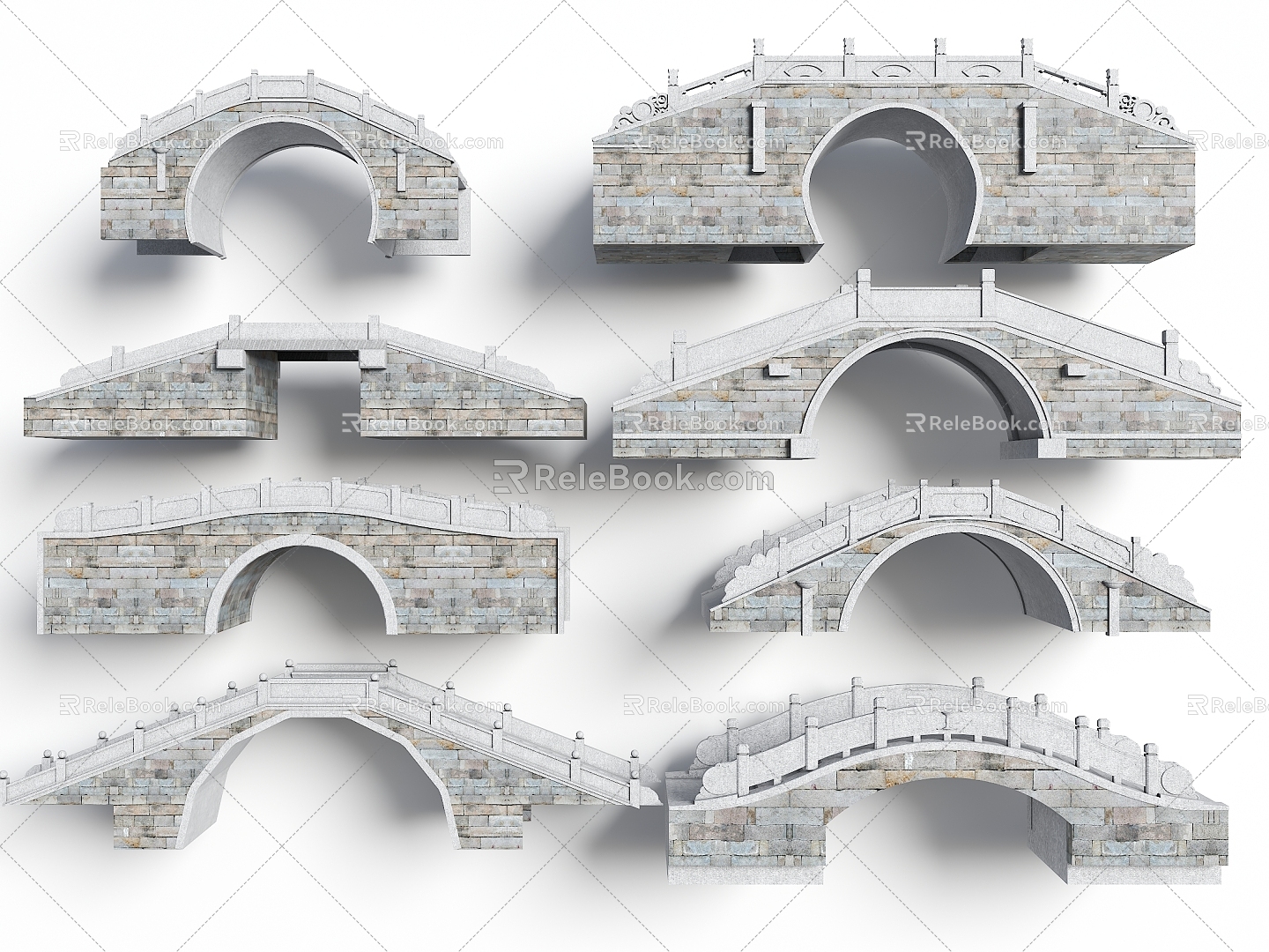 Landscape Arch Bridge Courtyard Bridge Chinese Style Stone Arch Bridge Landscape Stone Bridge Single Arch Bridge Modern Stone Bridge Stone Arch Bridge Small Arch Bridge 3d model