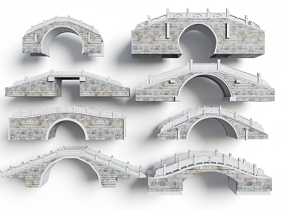 Landscape Arch Bridge Courtyard Bridge Chinese Style Stone Arch Bridge Landscape Stone Bridge Single Arch Bridge Modern Stone Bridge Stone Arch Bridge Small Arch Bridge 3d model