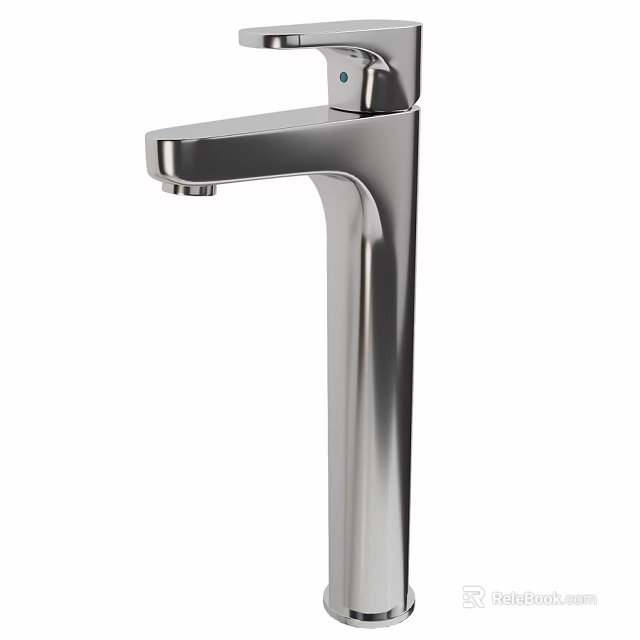 Modern Stainless Steel Faucet With Sleek Single Handle Design For Bathroom 3d model 