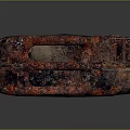 Rusty Red Shell 46 Oil Barrel With Dark Textured Surface and Weathered Finish