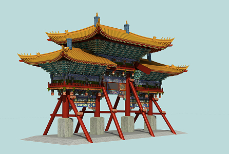 New Chinese Archway Ancient Archway 3d model