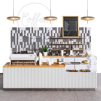 Modern Cashier Cafe Cashier 3d model