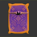 Male Character In Pink Vest Standing On Purple Flying Carpet With Yellow Edges