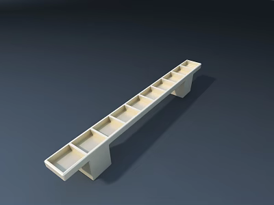 White Long Modern Display Shelf With Multiple Compartments For Retail Exhibition 3d model