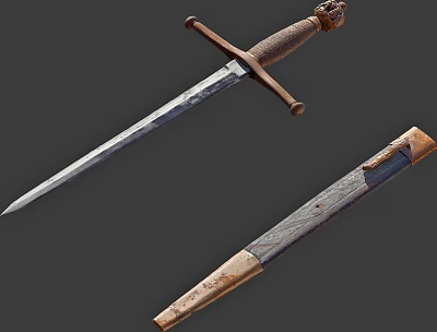 Chinese weapon bronze sword dagger weapon 3d model