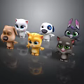 Cute 3D Cartoon Animal Toys With Different Colors And Expressive Faces