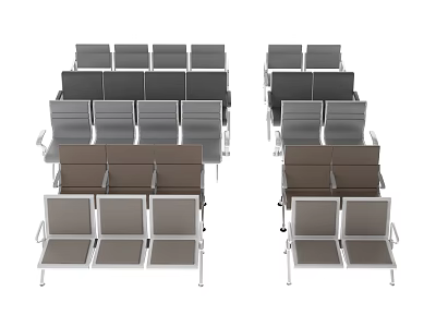 Modern Public Chairs Design With Metal Frames And Multi Colored Seats For Public Areas 3d model