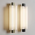 Modern Home Wall Lamps With White Cylindrical Shades And Metal Frames