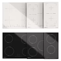 Modern Kitchen Electric Cooktops With White Black Smooth Surface And Heating Zones
