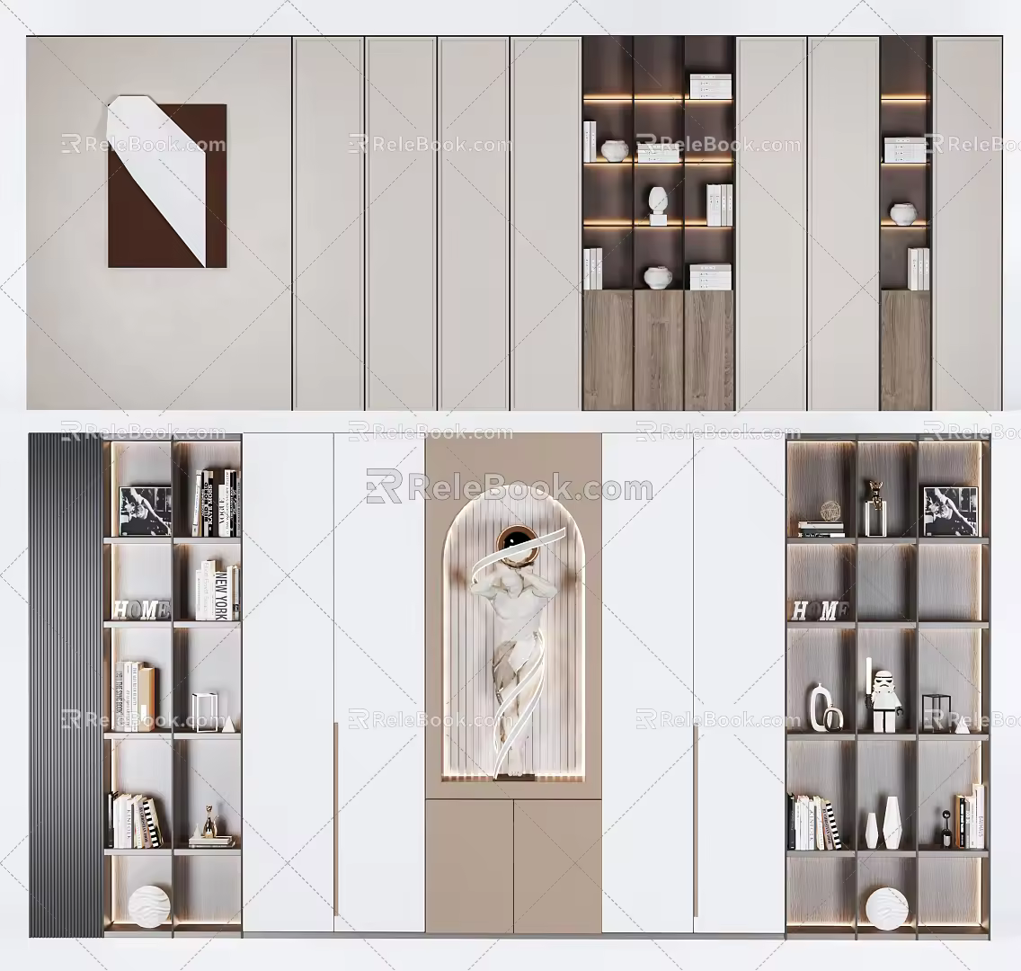 Modern Bookcase Bookshelf 3d model