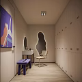 Well Lit Fitness Studio With Wooden Floor Gray Exercise Mats Black Equipment And White Shelves