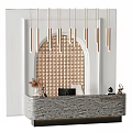 Office Reception Desk Front Desk Background 3d model