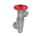 Durable Industrial Valve with Red Handwheel and Silver Body for Pipeline Control Systems