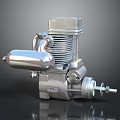 Small Metal Mechanical Engine Device with Cylinder Piston and Fuel Tank Components