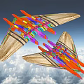 Two Colorful Fighter Jets With Unique Design Flying Above Clouds