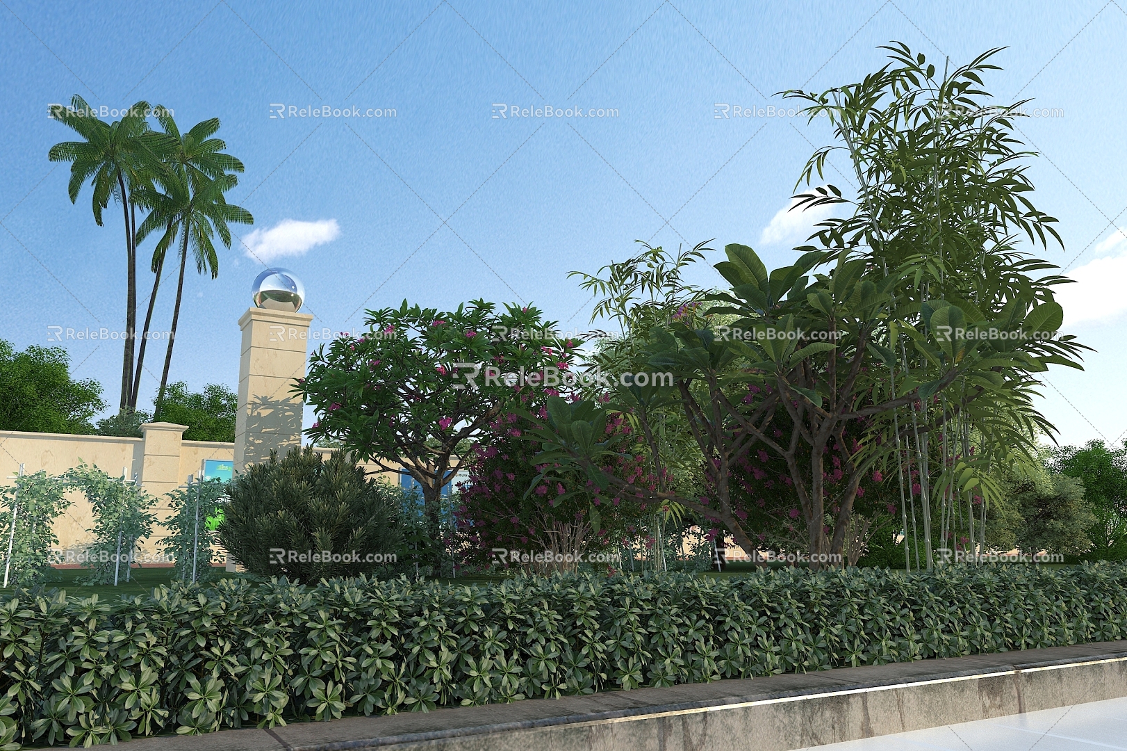 Garden landscape 3d model