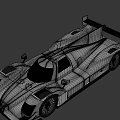 Silver Prototype Racing Car With Streamlined Body Rear Wing And Sporty Design