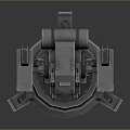 Turret Turntable Railgun Sci-fi Tower Defense Game Tower Defense Sci-fi Turret Game Turret Game Battery 3d model
