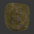 Rustic Natural Stone Slab With Moss Covered Surface And Textured Detail For Garden Decor
