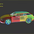 Modern Teal Crossover Car With Glossy Body Large Alloy Wheels Black Windows And Ground Reflection