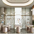 Elegant Beauty Salon Interior Featuring Modern Design Comfortable Seats Product Displays And Decorative Lighting