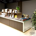 Modern Interior Display Shelves With Books Decorative Items Green Plant And Lighting