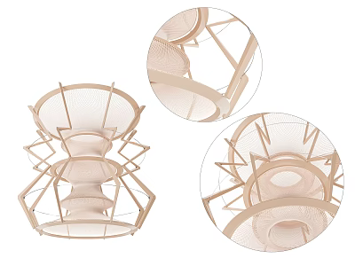 Modern Multi Tiered Chandelier With Artistic Geometric Frame And Layered Structure 3d model