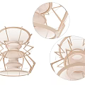 Modern Multi Tiered Chandelier With Artistic Geometric Frame And Layered Structure 3d model